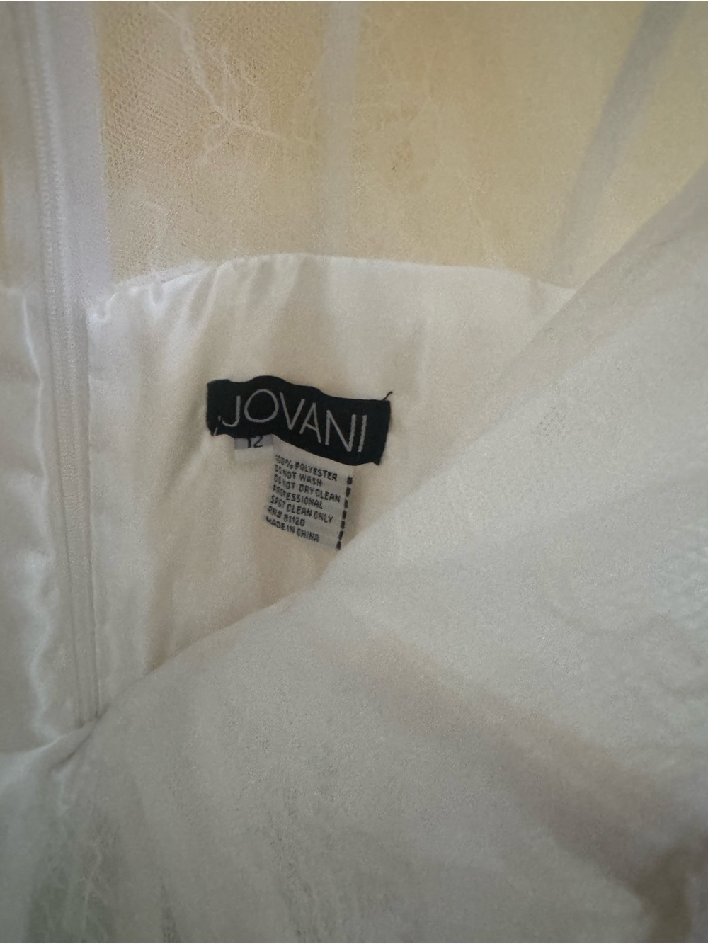 Jovani White Strapless Lace Corset Tulle mini bridal Dress - Picture 4 of 5